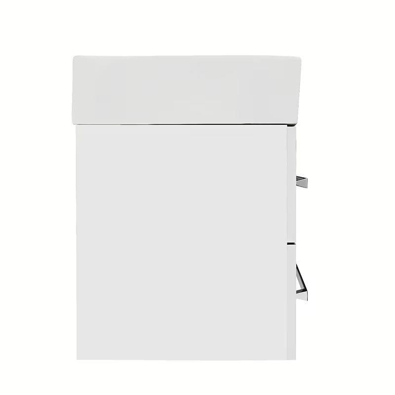 Viseća kupaonski ormarić SAT Cube Way s keramičkim umivaonikom u sjajnoj bijeloj boji 60x46x53 cm.