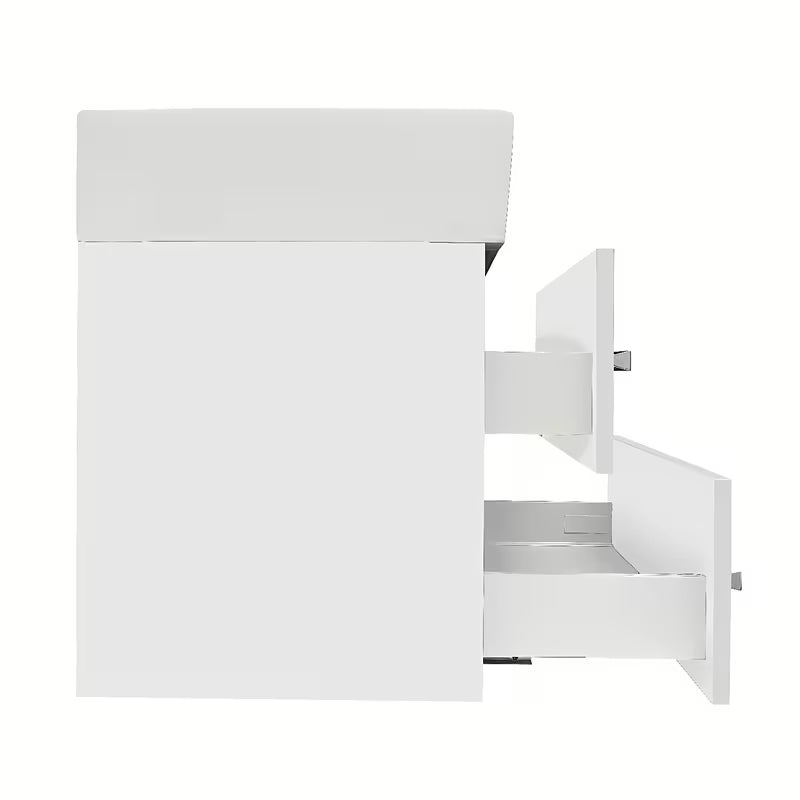 Viseća kupaonski ormarić SAT Cube Way s keramičkim umivaonikom u sjajnoj bijeloj boji 60x46x53 cm.