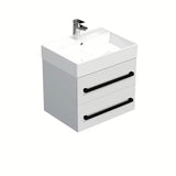 Viseća kupaonski ormarić s keramičkim umivaonikom SAT Cube Way u bijelom sjaju