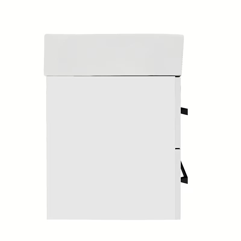 Viseća kupaonski ormarić s keramičkim umivaonikom SAT Cube Way u bijelom sjaju 60x53x46 cm