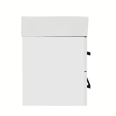 Viseća kupaonski ormarić s keramičkim umivaonikom SAT Cube Way u bijelom sjaju 60x53x46 cm