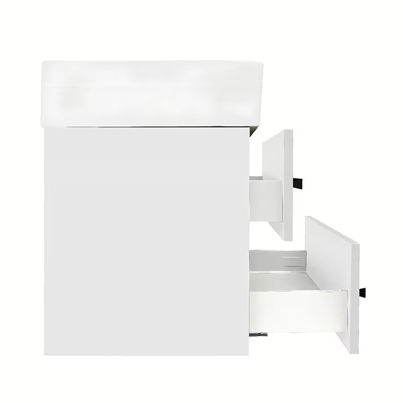 Viseća kupaonski ormarić s keramičkim umivaonikom SAT Cube Way u bijelom sjaju 60x53x46 cm