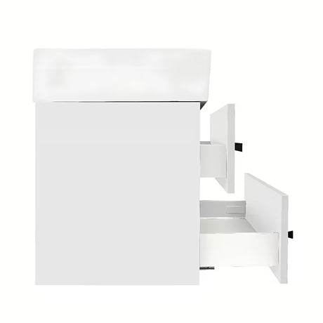 Viseća kupaonski ormarić s keramičkim umivaonikom SAT Cube Way u bijelom sjaju 60x53x46 cm