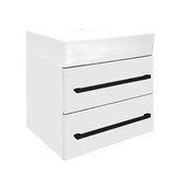 Viseća kupaonski ormarić SAT Cube Way s keramičkim umivaonikom u bijelom sjaju 60x46x53 cm