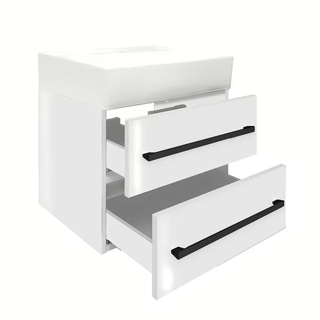 Viseća kupaonski ormarić SAT Cube Way s keramičkim umivaonikom u bijelom sjaju 60x46x53 cm