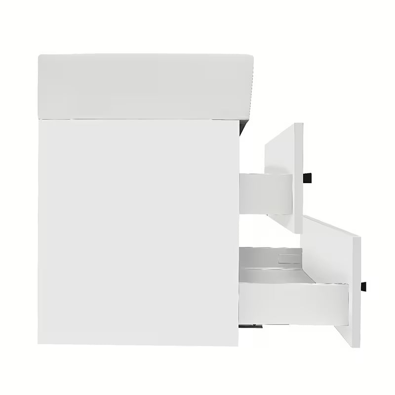 Viseća kupaonski ormarić SAT Cube Way s keramičkim umivaonikom u bijelom sjaju 60x46x53 cm