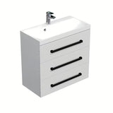 Viseća kupaonski ormarić SAT Cube Way s umivaonikom od lijevanog mramora u bijelom sjaju