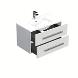 Viseća kupaonski ormarić SAT Cube Way s keramičkim umivaonikom u sjajnoj bijeloj boji 80x46x53 cm.