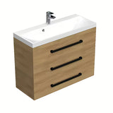 Viseća kupaonski ormarić s umivaonikom SAT Cube Way u dekoru hrasta hickory