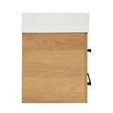 Viseća kupaonski ormarić s keramičkim umivaonikom SAT Cube Way 60x53x46 cm u dekoru hrasta hickory