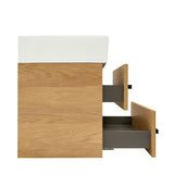 Viseća kupaonski ormarić s keramičkim umivaonikom SAT Cube Way 60x46 cm u dekoru hrasta hickory