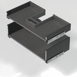 Viseća kupaonski ormarić SAT Cube Way s keramičkim umivaonikom u dekoru hrasta hickory 80x46x71 cm