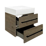 Viseća kupaonski ormarić s keramičkim umivaonikom SAT Cube Way u dekoru hrasta Wellington