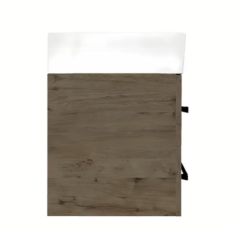 Viseća kupaonski ormarić s keramičkim umivaonikom SAT Cube Way u dekoru hrasta Wellington