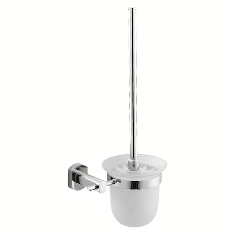 Zidna ČETKA za Wc SAT Cube Way u krom izvedbi sa zaobljenim dizajnom pro modernu kupaonicu.
