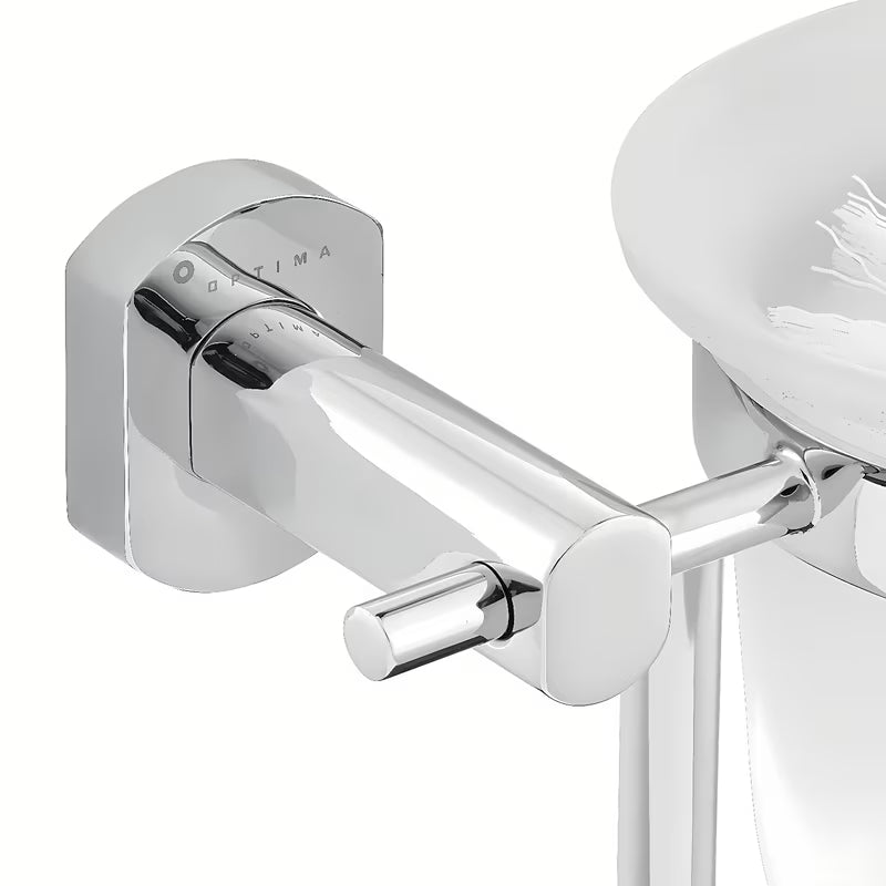 Zidna ČETKA za Wc SAT Cube Way u krom izvedbi sa zaobljenim dizajnom pro modernu kupaonicu.