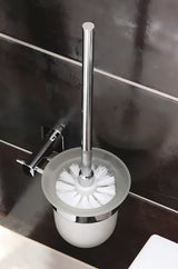 Zidna ČETKA za Wc SAT Cube Way u krom izvedbi sa zaobljenim dizajnom pro modernu kupaonicu.