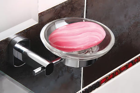 Zidna posuda za sapun SAT Cube Way pro za kruti sapun u izvedbi chrome