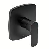 Podžbukna jednoručna baterija miješalica za tuš SAT Cube Way u crnoj mat izvedbi pro za modernu kupaonicu.