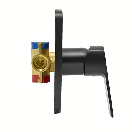 Podžbukna jednoručna baterija miješalica za tuš SAT Cube Way u crnoj mat izvedbi pro za modernu kupaonicu.