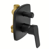 Podžbukna miješalica za tuš SAT Cube Way u crnoj mat izvedbi s modernim četvrtastim dizajnom