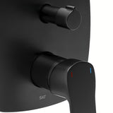 Podžbukna miješalica za tuš SAT Cube Way u crnoj mat izvedbi s modernim četvrtastim dizajnom