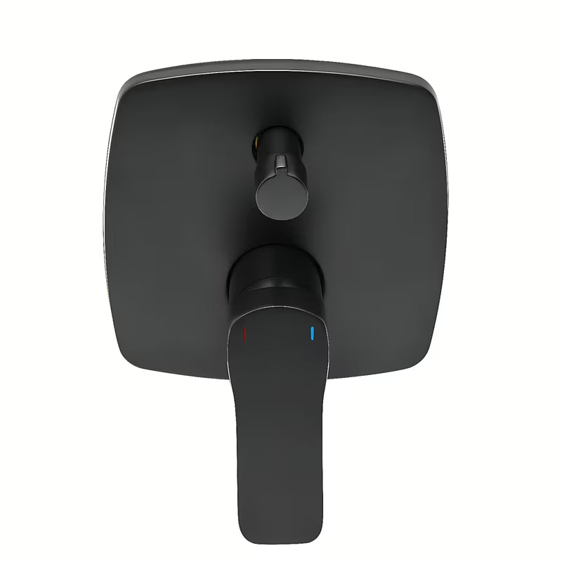 Podžbukna miješalica za tuš SAT Cube Way u crnoj mat izvedbi s modernim četvrtastim dizajnom