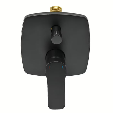 Podžbukna miješalica za tuš SAT Cube Way u crnoj mat izvedbi s modernim četvrtastim dizajnom