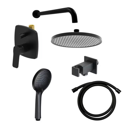 Podžbukni tuš sustav SAT Cube Way u crnoj mat boji uključuje podžbukno tijelo