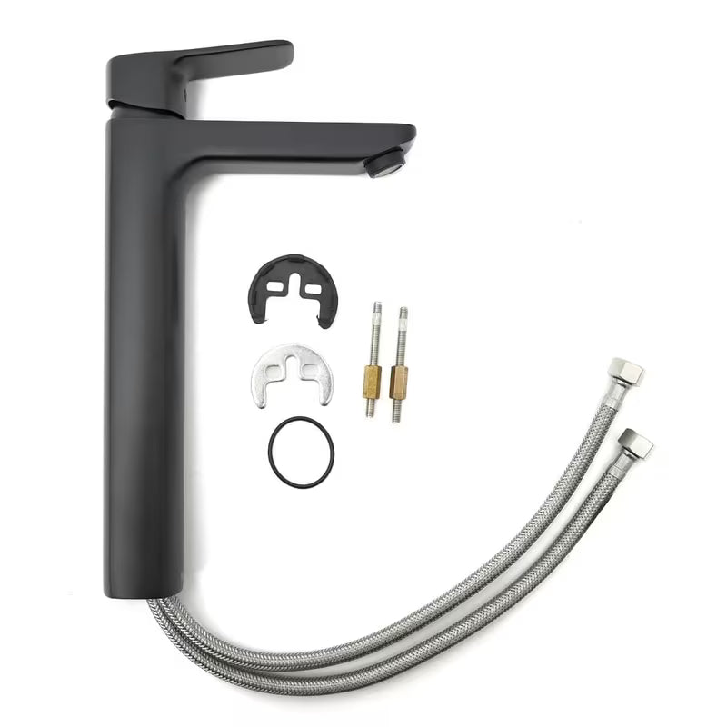 Visoka miješalica za Umivaonik SAT Cube Way u mat crnoj boji s ručicom