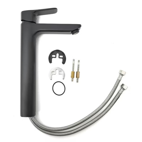 Visoka miješalica za Umivaonik SAT Cube Way u mat crnoj boji s ručicom