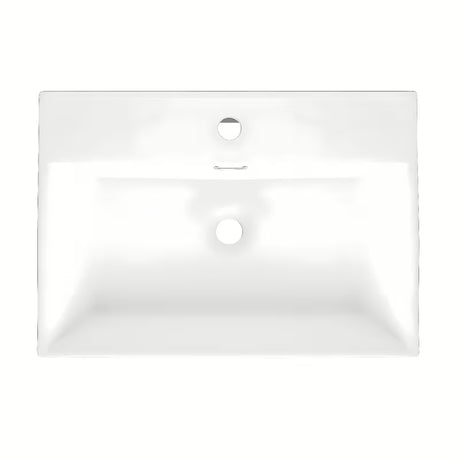 Bijeli keramički viseći umivaonik SAT Cube Way 60x42 cm s otvorom pro slavinu u sredini