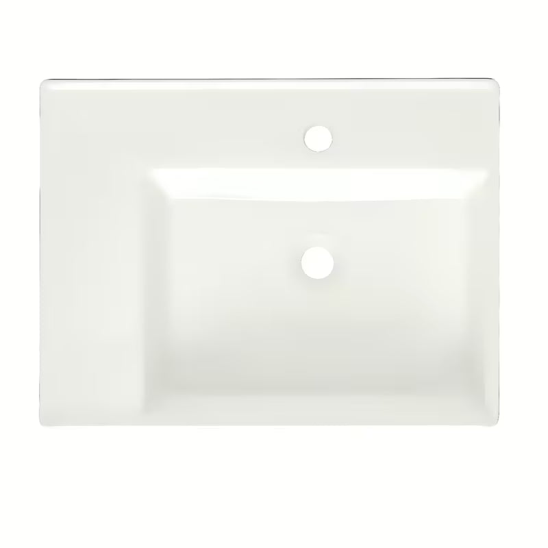 Bijeli keramički viseći umivaonik SAT Cube Way 60x46 cm s odlagališnom površinom lijevo