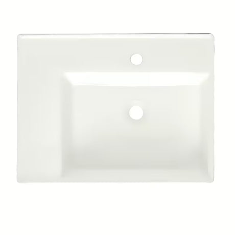 Bijeli keramički viseći umivaonik SAT Cube Way 60x46 cm s odlagališnom površinom lijevo