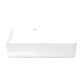 Bijeli keramički viseći umivaonik SAT Cube Way 60x46 cm s asimetričnim dizajnom i odlagališnom površinom desno.
