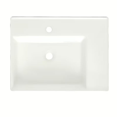 Bijeli keramički viseći umivaonik SAT Cube Way 60x46 cm s asimetričnim dizajnom i odlagališnom površinom desno.