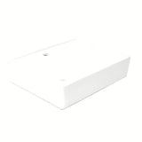 Bijeli keramički viseći umivaonik SAT Cube Way 60x46 cm s asimetričnim dizajnom i odlagališnom površinom desno.