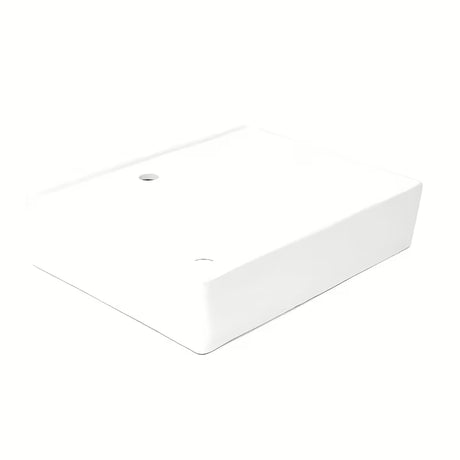 Bijeli keramički viseći umivaonik SAT Cube Way 60x46 cm s asimetričnim dizajnom i odlagališnom površinom desno.