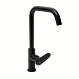 Mat crna miješalica za sudoper SAT Dark s okretnim izljevom pro za udobno korištenje uz umivaonik.