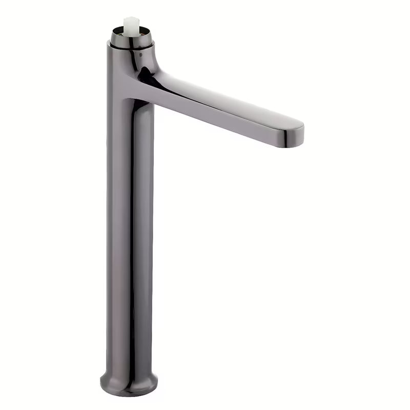 Visoka miješalica za Umivaonik SAT Dark u obradi PVD Gun Metal s ručicom bez odvoda.