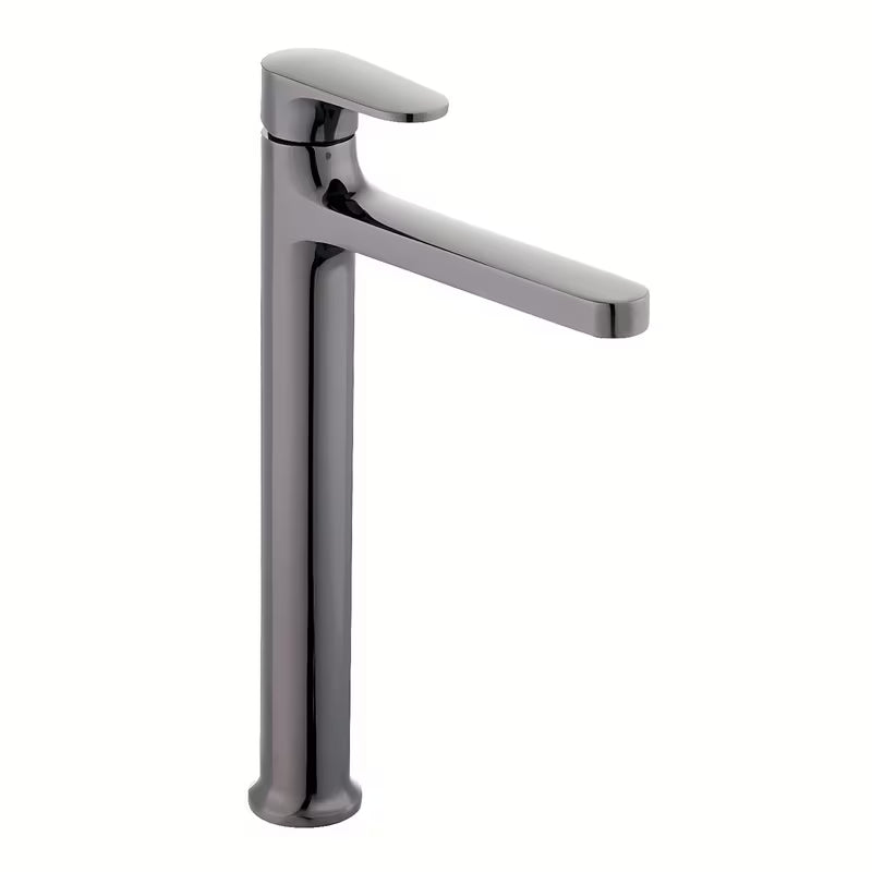 Visoka miješalica za Umivaonik SAT Dark u završnoj obradi PVD gun metal bez odvoda.