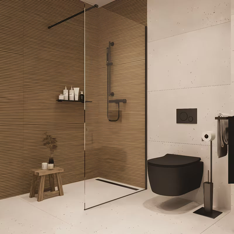 Termostatska miješalica za tuš SAT Dark u mat crnoj boji pro za zidnu montažu