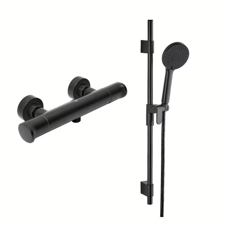 Miješalica za Tuš SAT Dark s tuš setom u mat crnoj boji pro modernu kupaonicu.