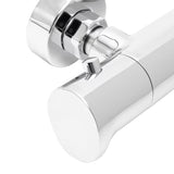 Kromirana zidna termostatska miješalica za tuš SAT Dark sa sigurnosnim graničnikom na 38 °C.