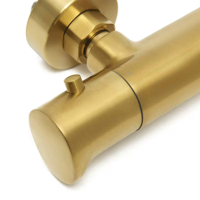 Termostatska miješalica za tuš SAT Dark u mat brušenom zlatu pro za zidnu ugradnju