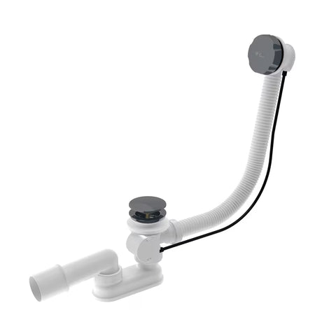 Odljevno preljevna Garnitura Za Kadu SAT Dark u izvedbi PVD Gun Metal s upravljačem i metalnim dovodom sa čepom