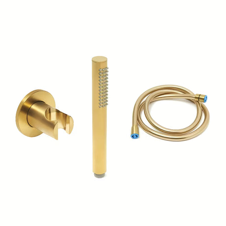 Set za Kadu SAT Dark u brušenom zlatu s ručnim tušem s 3 funkcije i crijevom 150 cm