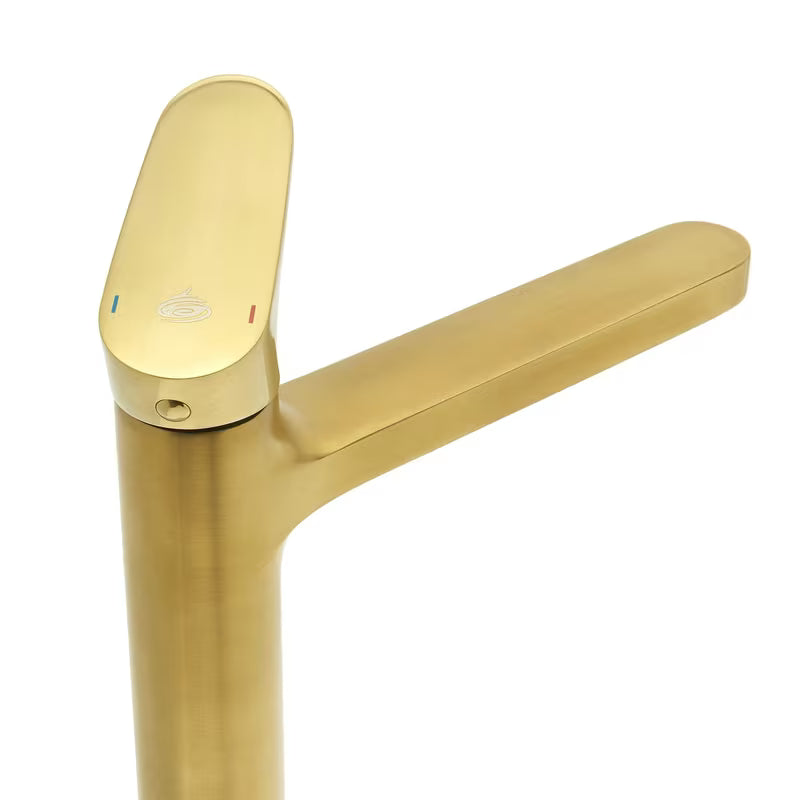 Visoka miješalica za Umivaonik SAT Dark bez odvoda u izvedbi brušeno zlato s mat površinom