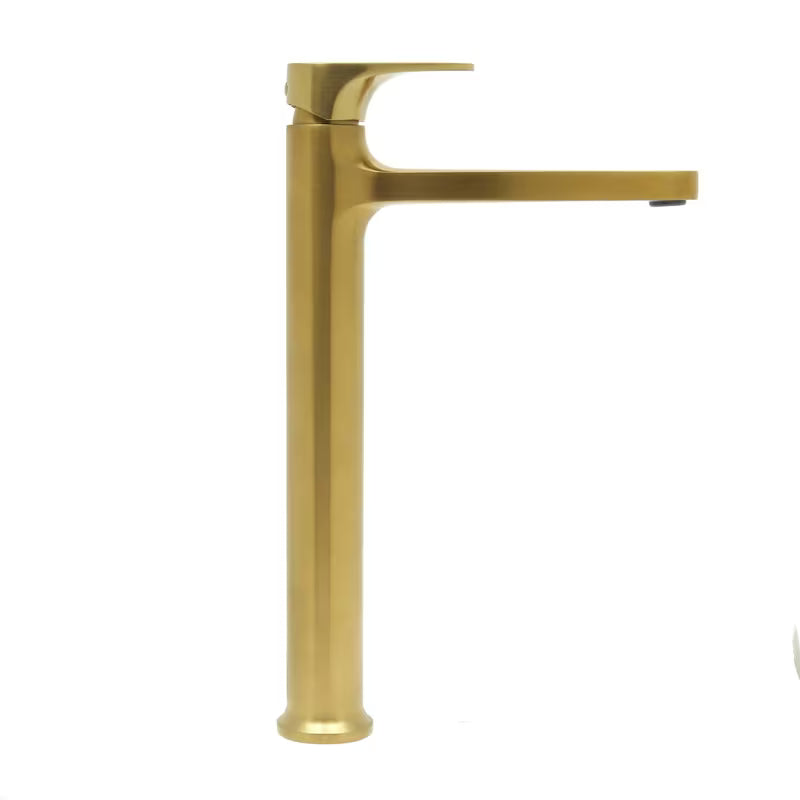 Visoka miješalica za Umivaonik SAT Dark bez odvoda u izvedbi brušeno zlato s mat površinom