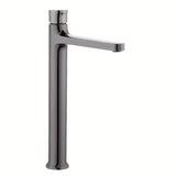 Visoka miješalica za Umivaonik SAT Dark u obradi PVD Gun Metal s ručicom bez odvoda.